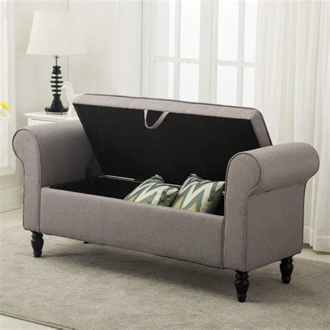 metal and fabric storage bench|upholstered bench seating with storage.